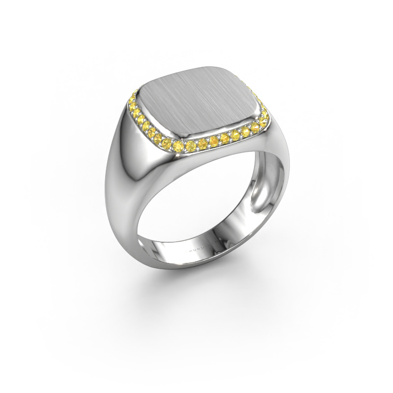 Image of Men's ring Jesse 1 950 platinum Yellow sapphire 1.2 mm