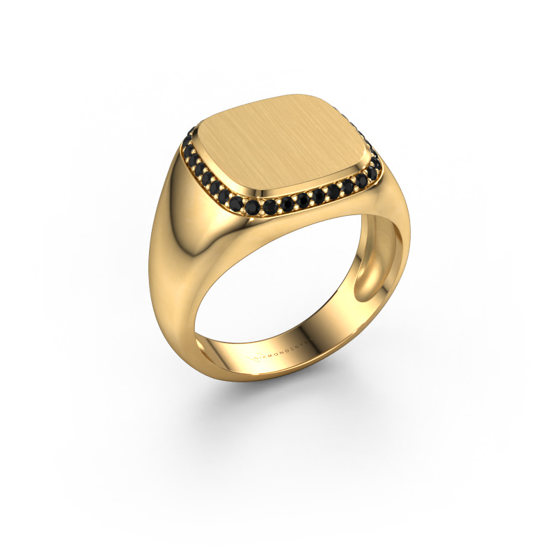 Image de Bague pour homme Jesse 1 585 or jaune Diamant noir 0.306 crt