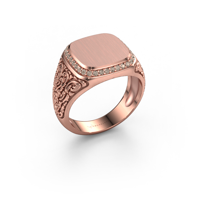 Image of Men's ring Jesse 2 585 rose gold Brown diamond 0.255 crt