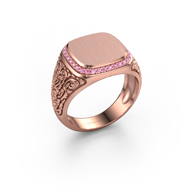 Image of Men's ring Jesse 2 585 rose gold Pink sapphire 1.2 mm
