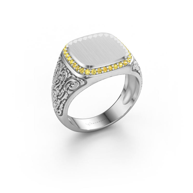 Image of Men's ring Jesse 2 950 platinum Yellow sapphire 1.2 mm