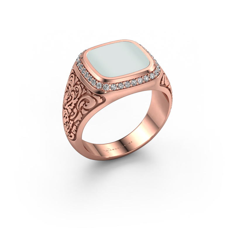 Image of Men's ring Jesse 3 585 rose gold Green sardonyx 10x10 mm
