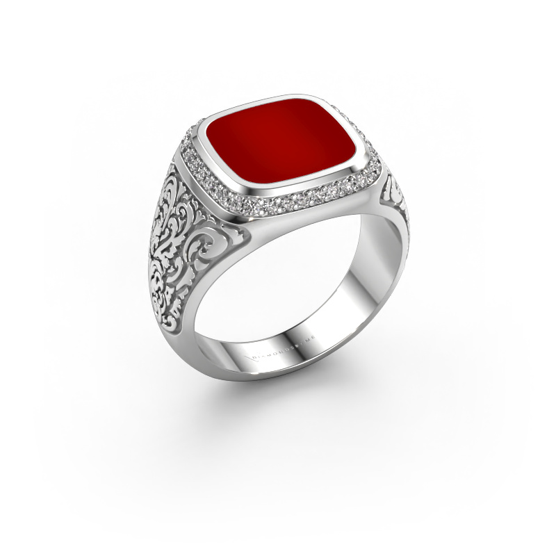 Image of Men's ring Jesse 3 950 platinum Carnelian 10x10 mm