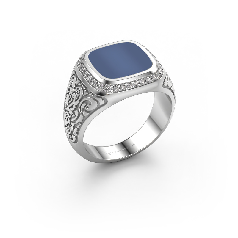 Image of Men's ring Jesse 3 950 platinum Blue sardonyx 10x10 mm