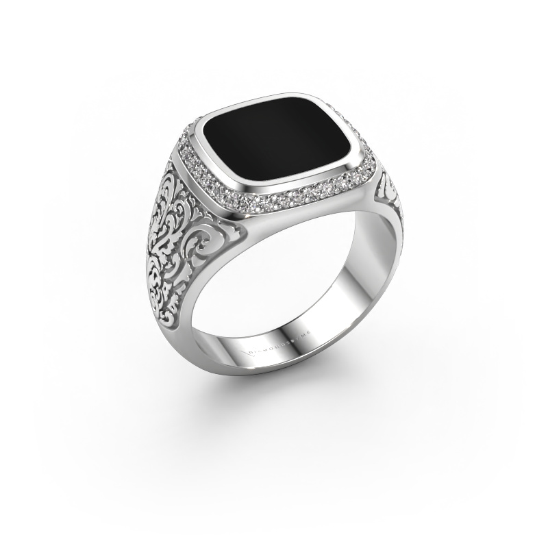 Image of Men's ring Jesse 3 950 platinum Onyx 10x10 mm