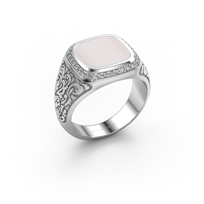 Image of Men's ring Jesse 3 585 white gold Red sardonyx 10x10 mm
