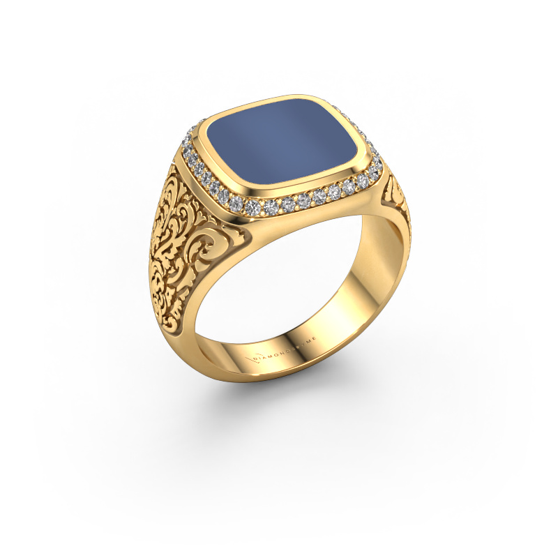 Image of Men's ring Jesse 3 585 gold Blue sardonyx 10x10 mm