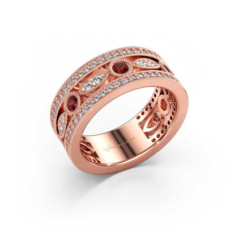 Bild av Ring Jessica 585 roséguld Granat 2.5 mm