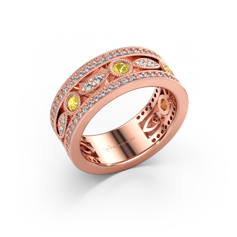 Immagine di Anello Jessica 585 oro rosa Zaffiro giallo 2.5 mm