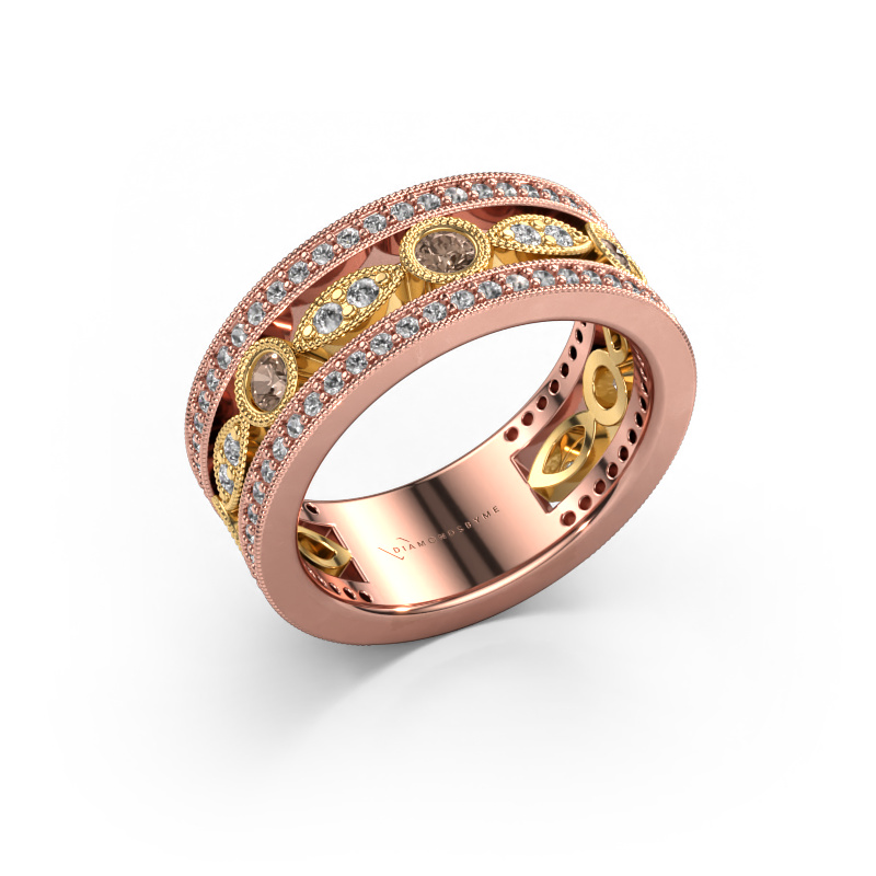 Bild von Ring Jessica 585 Roségold Braun Diamant 0.864 crt