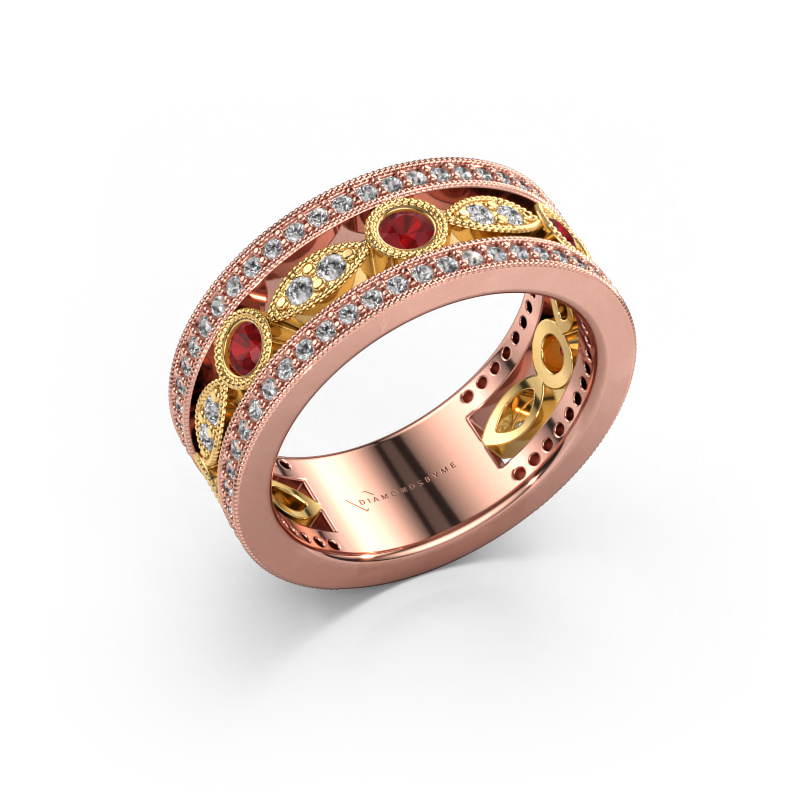Image de Bague Jessica 585 or rose Rubis 2.5 mm