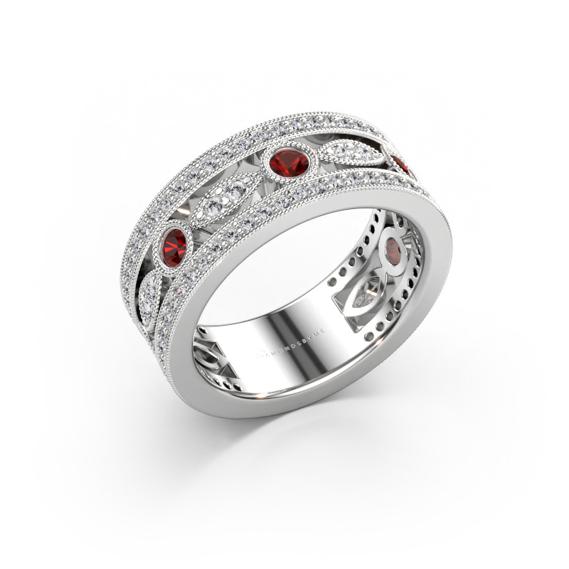 Bild von Ring Jessica 585 Weißgold Granat 2.5 mm