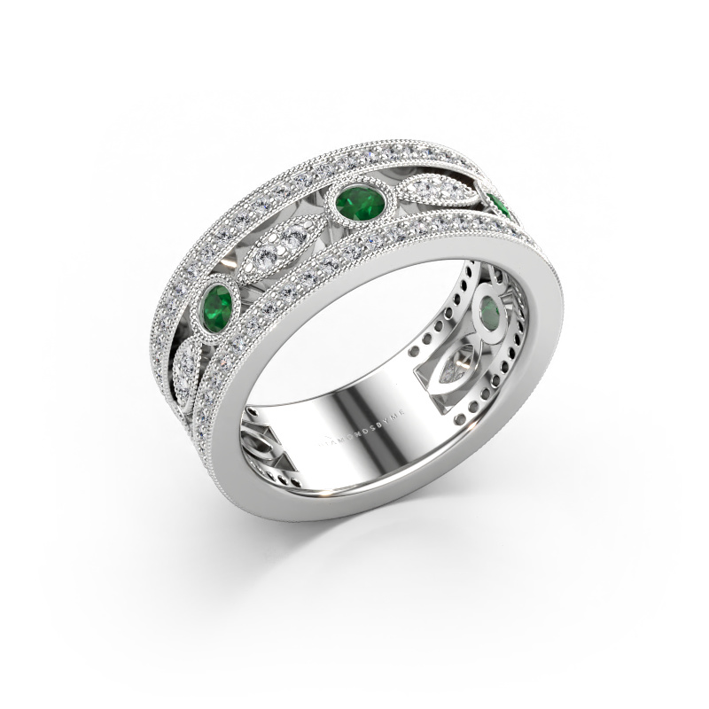Immagine di Anello Jessica 585 oro bianco Smeraldo 2.5 mm