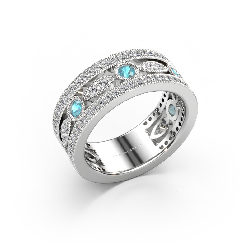 Bild av Ring Jessica 585 vitt guld Blå topas 2.5 mm