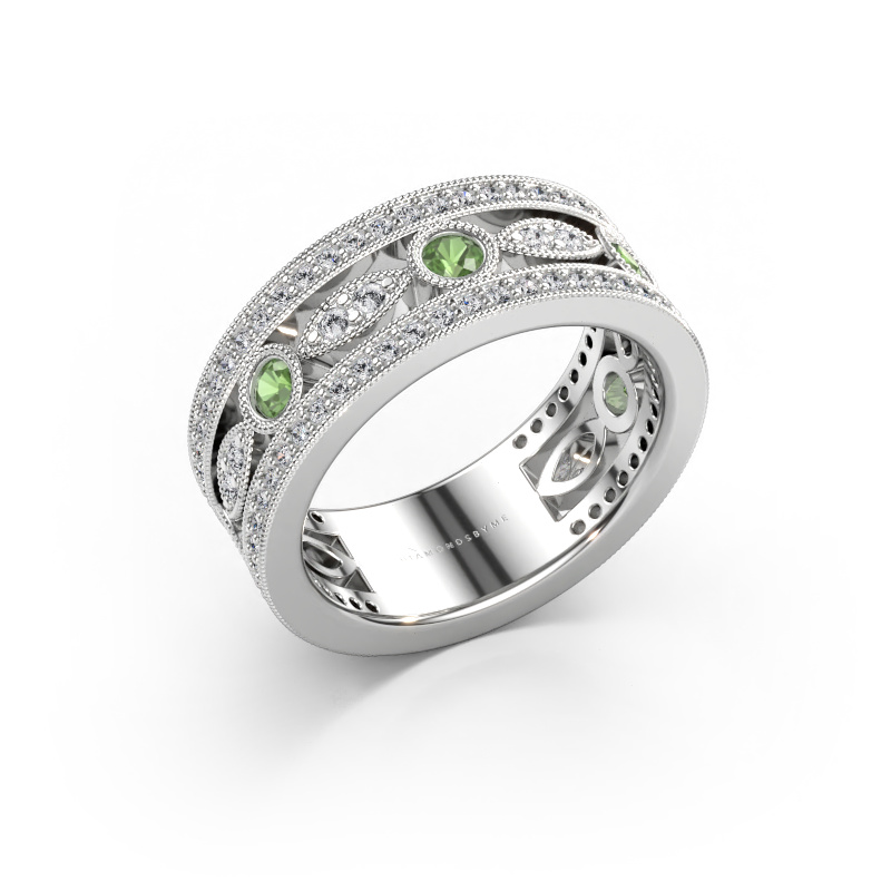 Immagine di Anello Jessica 585 oro bianco Tormalina verde 2.5 mm