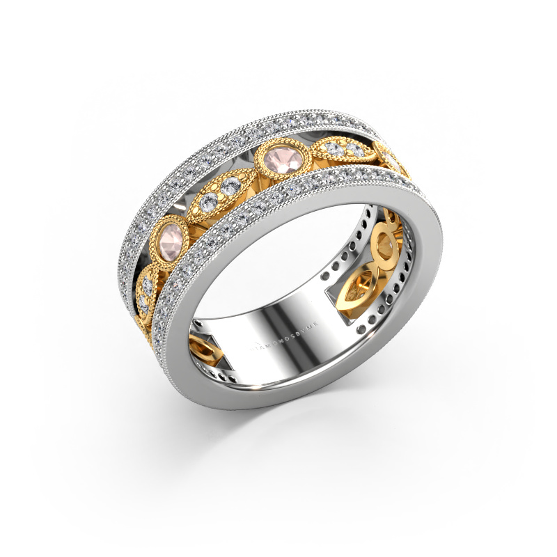 Image of Ring Jessica 585 white gold Morganite champagne 2.5 mm