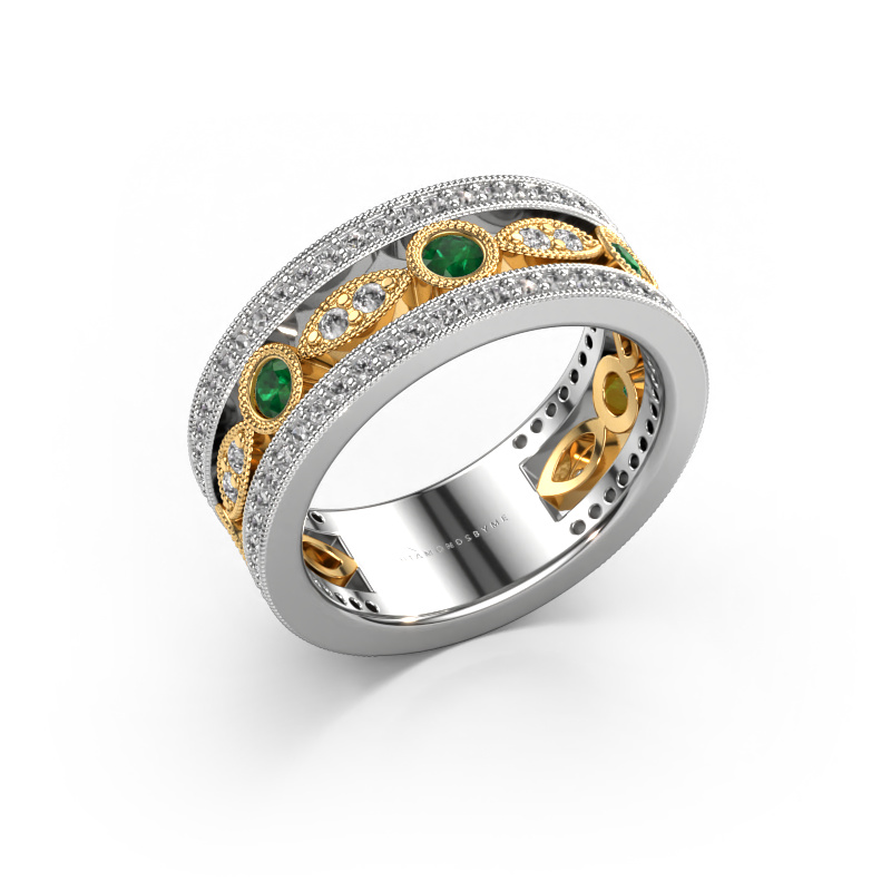 Bild von Ring Jessica 585 Weißgold Smaragd 2.5 mm