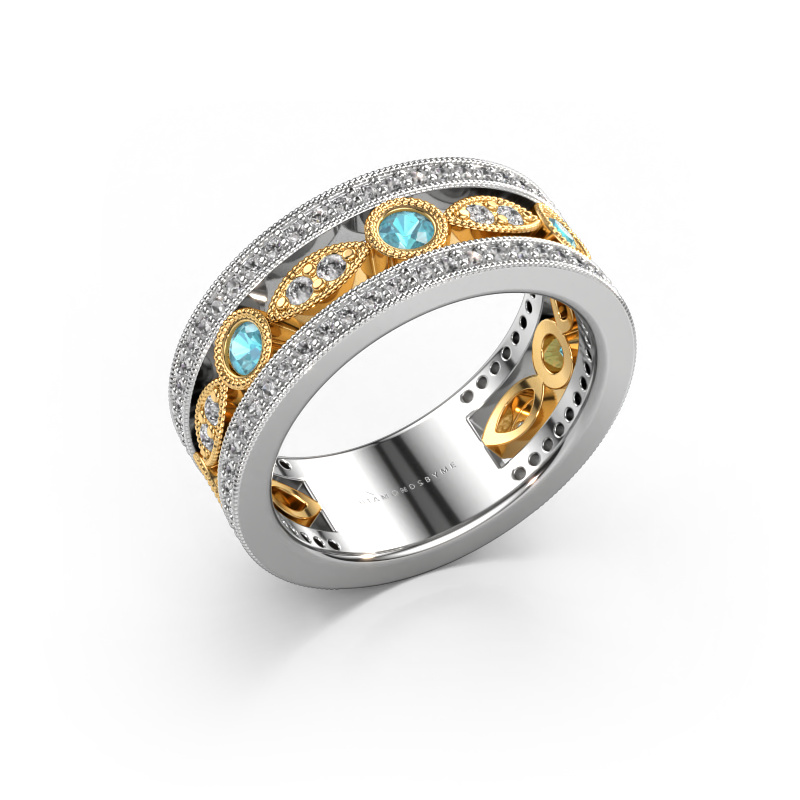 Bild von Ring Jessica 585 Weißgold Blau Topas 2.5 mm