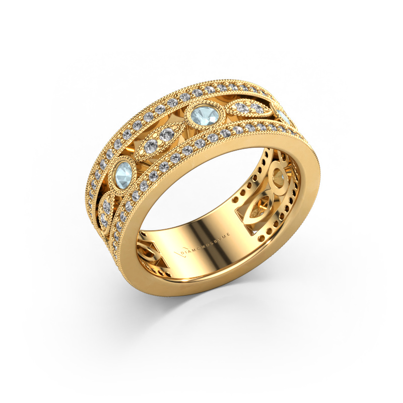 Image of Ring Jessica 585 gold Aquamarine 2.5 mm