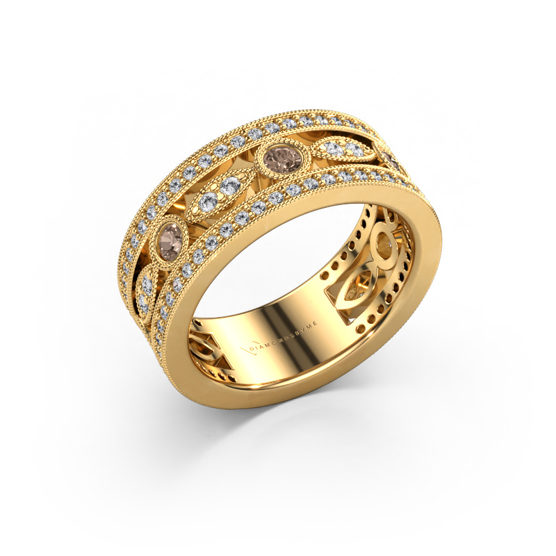 Image de Bague Jessica 585 or jaune Diamant brun 0.864 crt