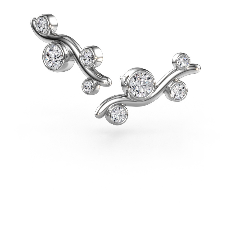 Image de Clous d'oreilles Jin 585 or blanc Diamant 1.29 crt