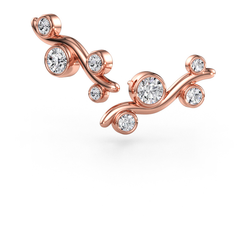 Image de Clous d'oreilles Jin 585 or rose Diamant 1.59 crt