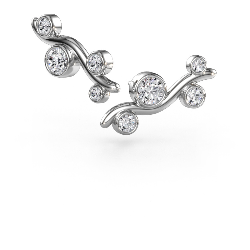 Image de Clous d'oreilles Jin 585 or blanc Diamant 1.59 crt