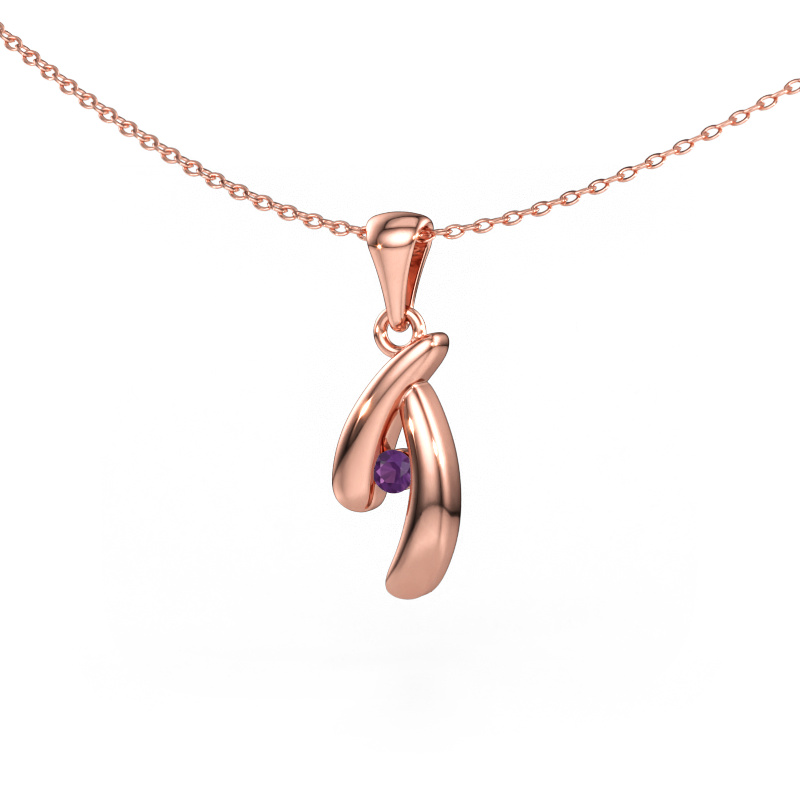 Immagine di Ciondolo Jinke 585 oro rosa Ametista 2.5 mm