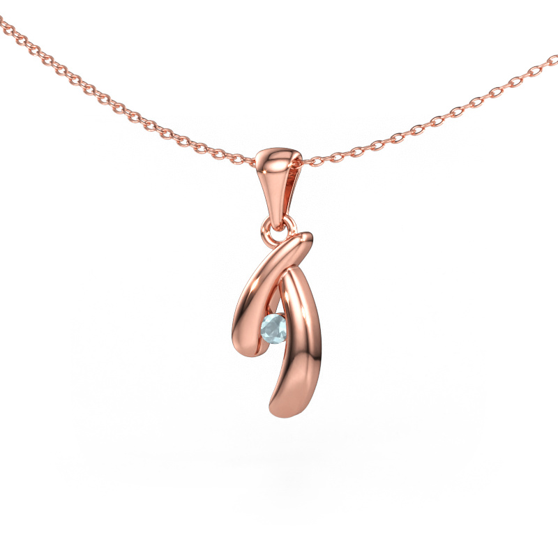 Bild av Hänge Jinke 585 roséguld Akvamarin 2.5 mm