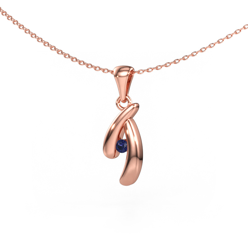 Immagine di Ciondolo Jinke 585 oro rosa Zaffiro 2.5 mm