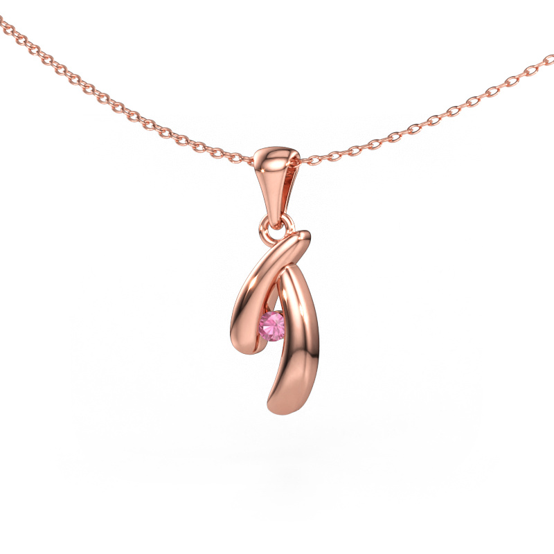 Image of Pendant Jinke 585 rose gold Pink sapphire 2.5 mm
