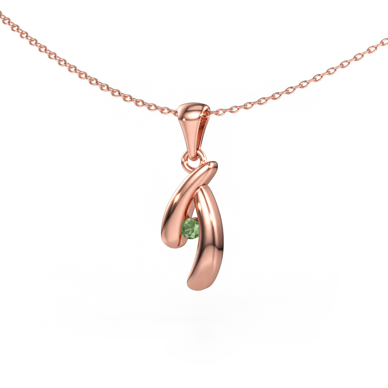 Immagine di Ciondolo Jinke 585 oro rosa Tormalina verde 2.5 mm