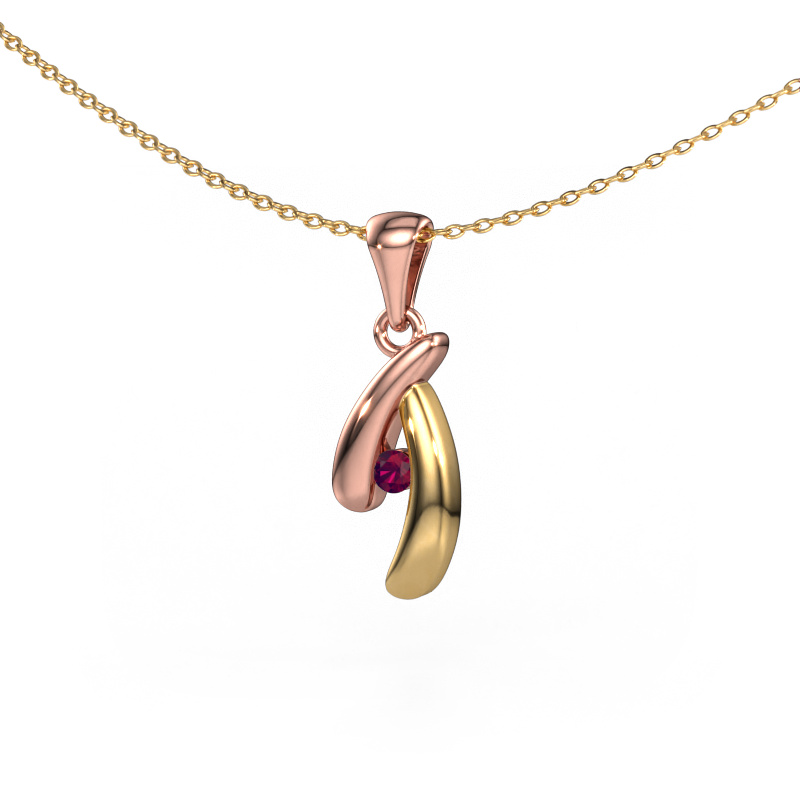 Image of Pendant Jinke 585 rose gold Rhodolite 2.5 mm