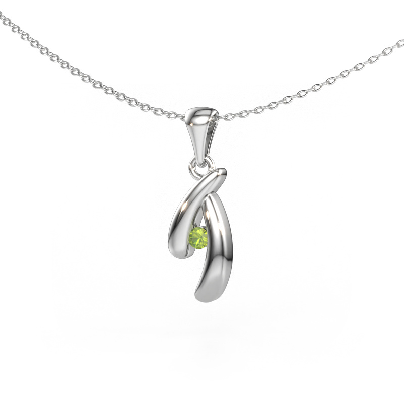 Bild av Hänge Jinke 585 vitt guld Peridot 2.5 mm