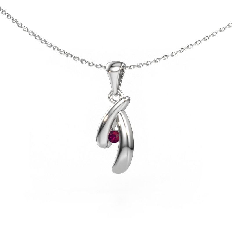 Image de Pendentif Jinke 585 or blanc Rhodolite 2.5 mm