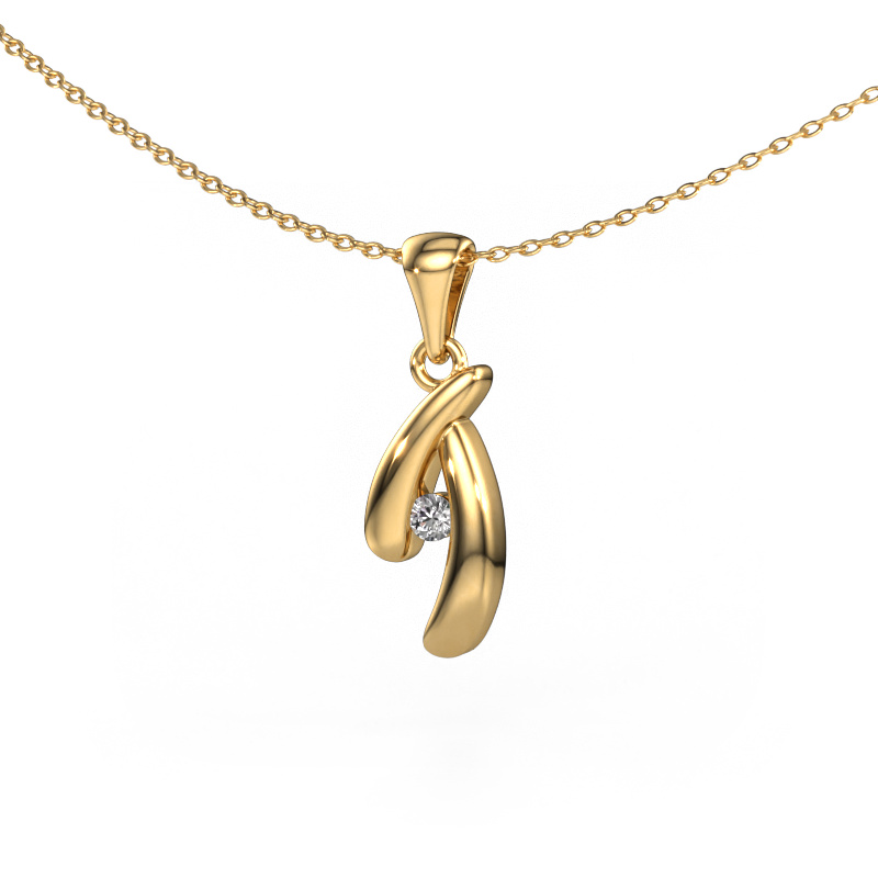 Image of Pendant Jinke 585 gold Zirconia 2.5 mm