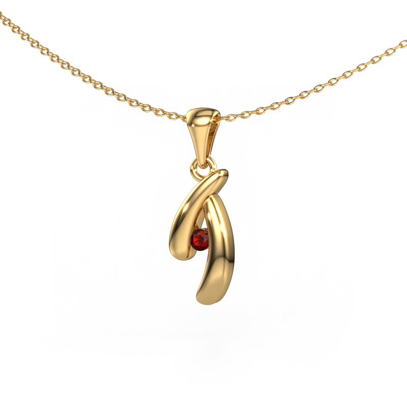 Image of Pendant Jinke 585 gold Garnet 2.5 mm