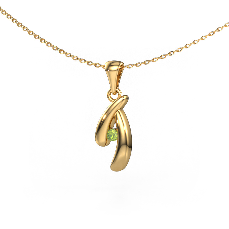 Image of Pendant Jinke 585 gold Peridot 2.5 mm