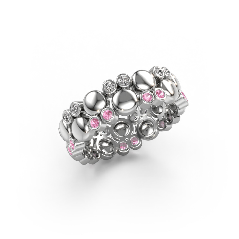 Bild von Ring Joanne 585 Weißgold Pink Saphir 1.4 mm