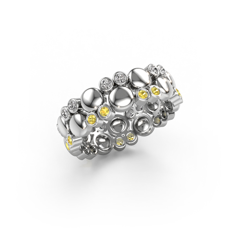 Image of Ring Joanne 585 white gold Yellow sapphire 1.4 mm