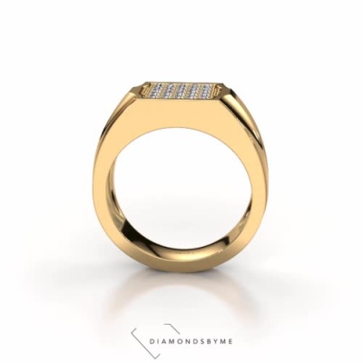 Square white gold yellow sapphire 1.5 mm Job men's ring | Design your own