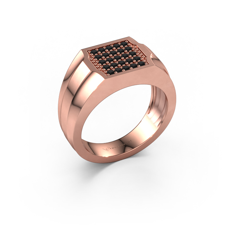 Image of Men's ring Job 585 rose gold Black diamond 0.450 crt