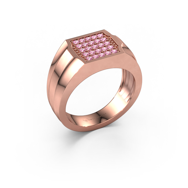 Image of Men's ring Job 585 rose gold Pink sapphire 1.5 mm