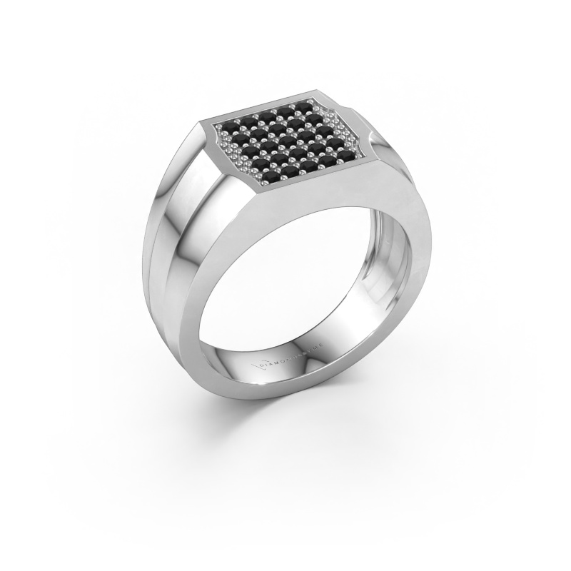 Image of Men's ring Job 950 platinum Black diamond 0.450 crt
