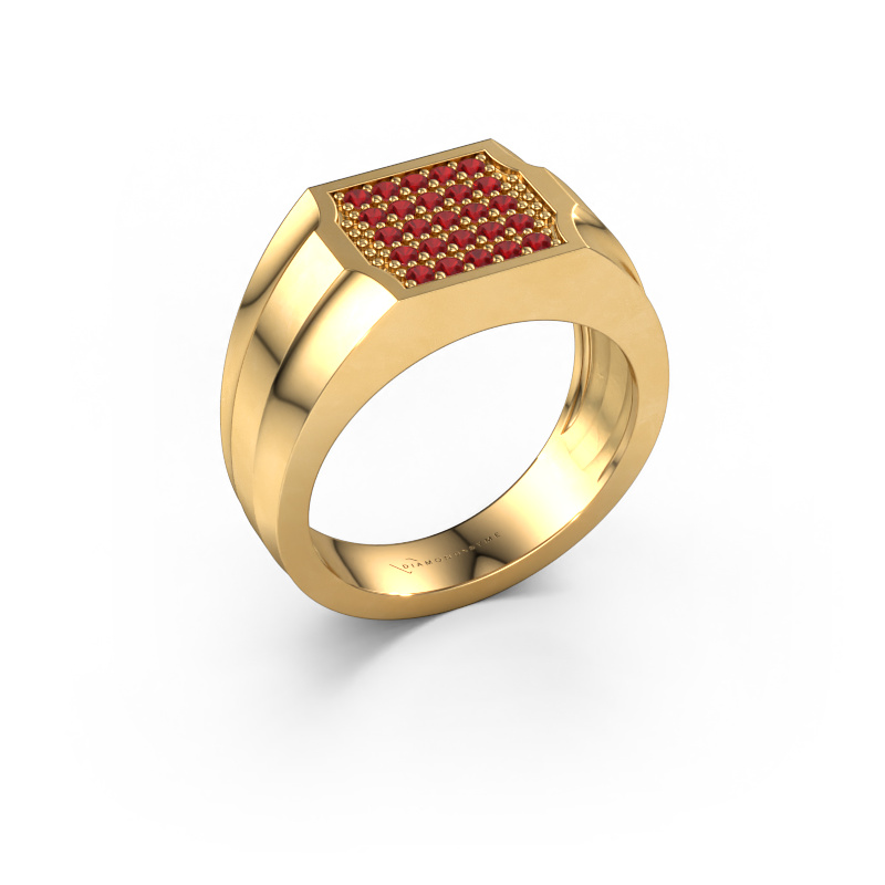 Image of Men's ring Job 585 gold Ruby 1.5 mm