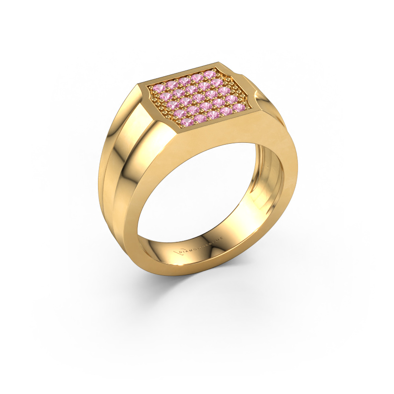 Afbeelding van Heren ring Job 585 goud Roze saffier 1.5 mm