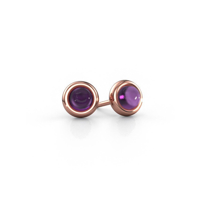 Image of Stud earrings Jodi 585 rose gold Amethyst 4,5 mm