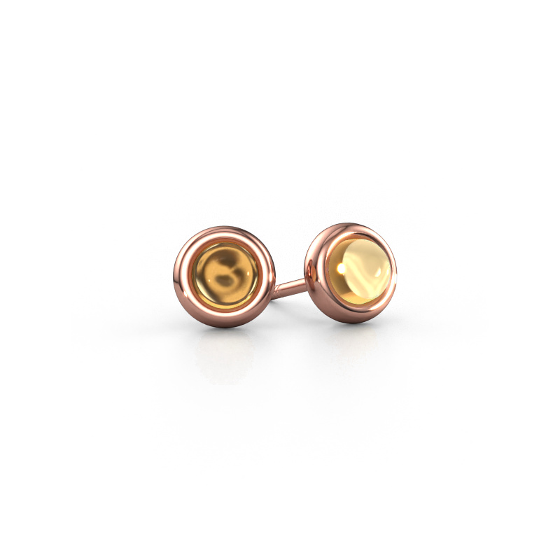 Image de Clous d'oreilles Jodi 585 or rose Citrine 4,5 mm