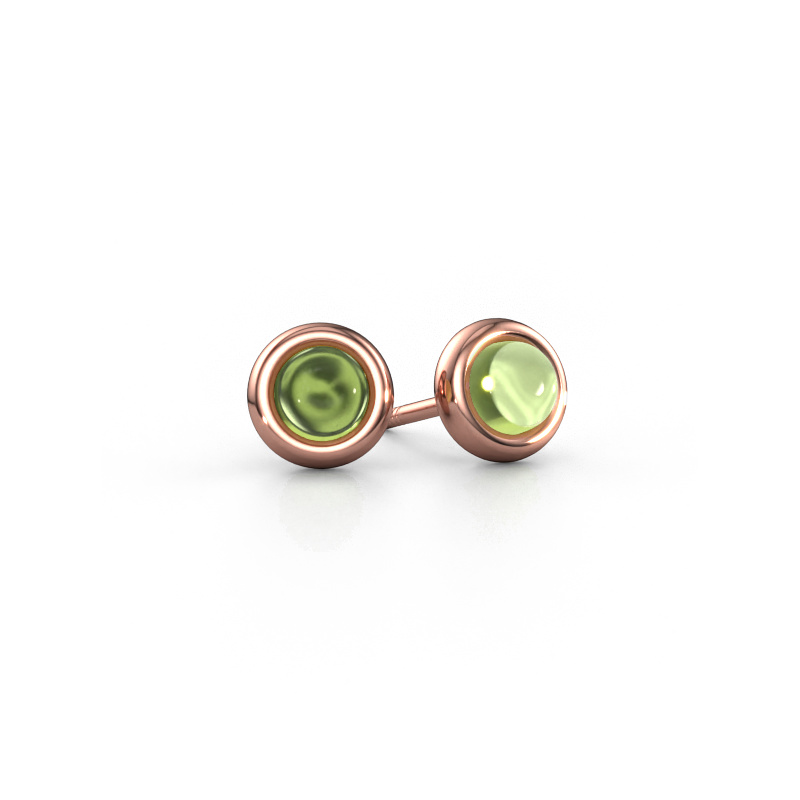 Image of Stud earrings Jodi 585 rose gold Peridot 4,5 mm