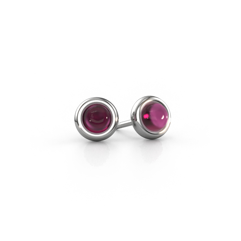 Image of Stud earrings Jodi 585 white gold Rhodolite 4,5 mm